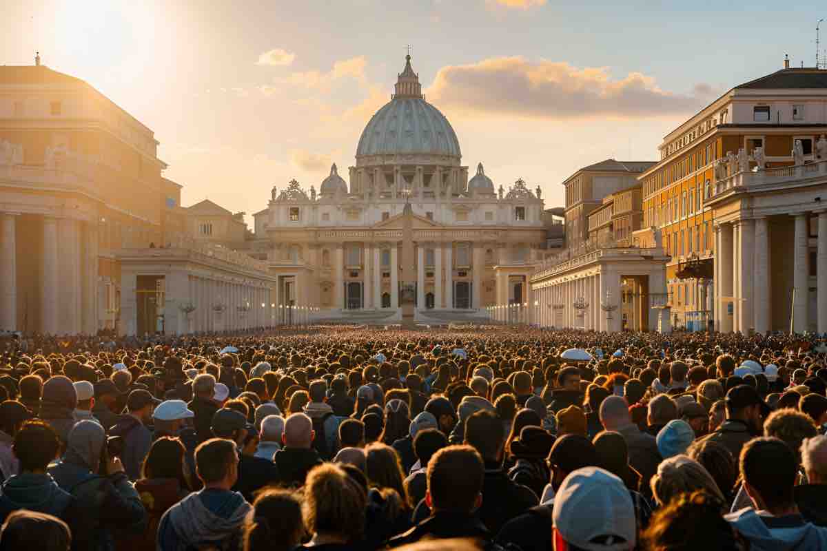 Monsignor Orazio Francesco Piazza, vescovo di Viterbo, ha guidato il gruppo di circa duemila fedeli provenienti dall'alto Lazio.