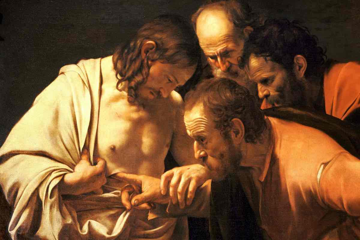 Gesù, pur rimproverandolo dolcemente, gli concesse di toccare le Sue piaghe e aggiunse: "Beati quelli che non hanno visto e hanno creduto!"